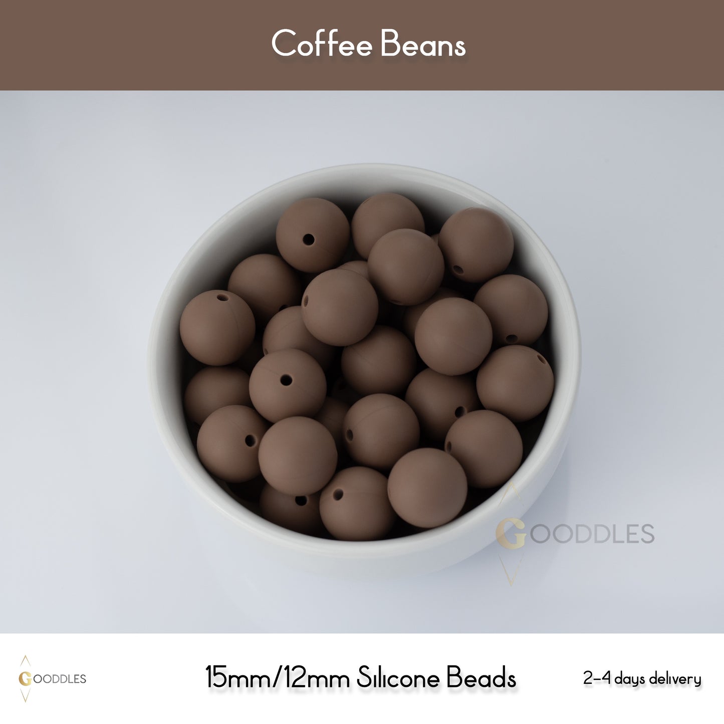 Coffee Beans Silicone Beads Round Silicone Beads