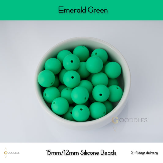 Emerald Green Silicone Beads Round Silicone Beads
