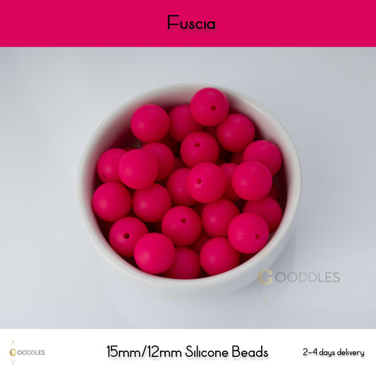 Fuscia Silicone Beads Round Silicone Beads