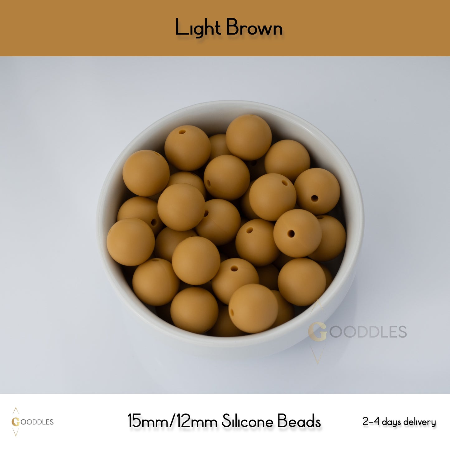 Light Brown Silicone Beads Round Silicone Beads