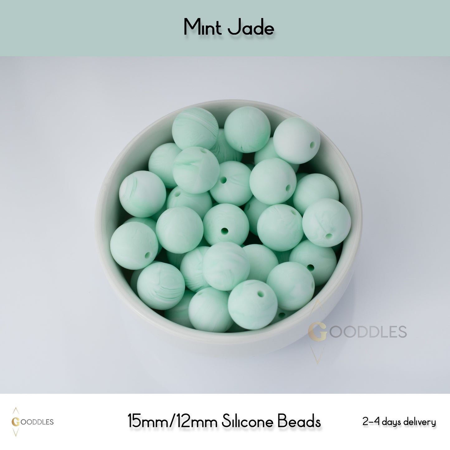 Mint Jade Silicone Beads Round Silicone Beads
