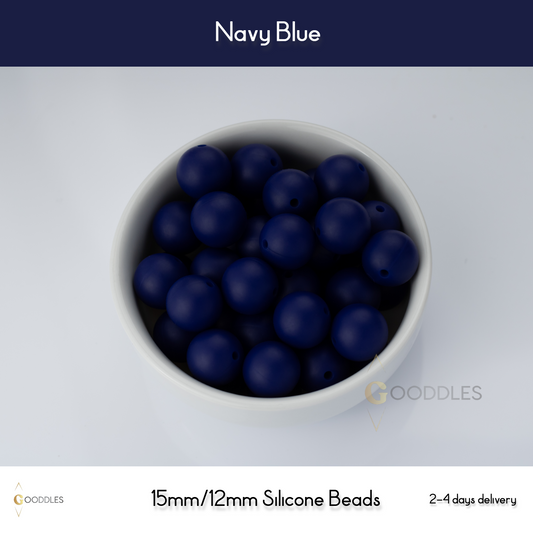 Navy Blue Silicone Beads Round Silicone Beads