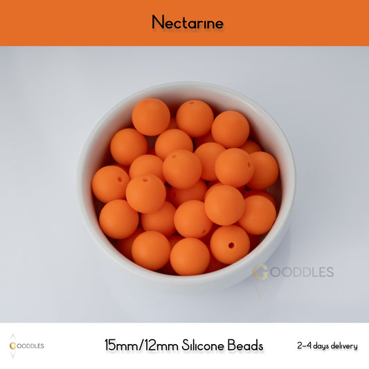 Nectarine Silicone Beads Round Silicone Beads