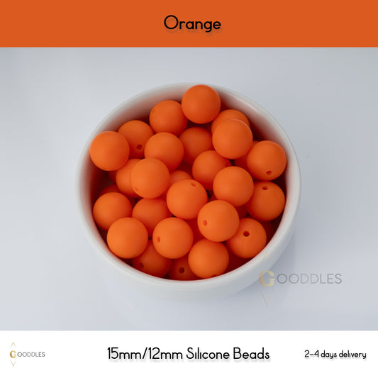Orange Silicone Beads Round Silicone Beads