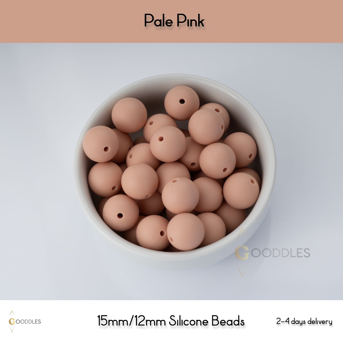 Pale Pink Silicone Beads Round Silicone Beads