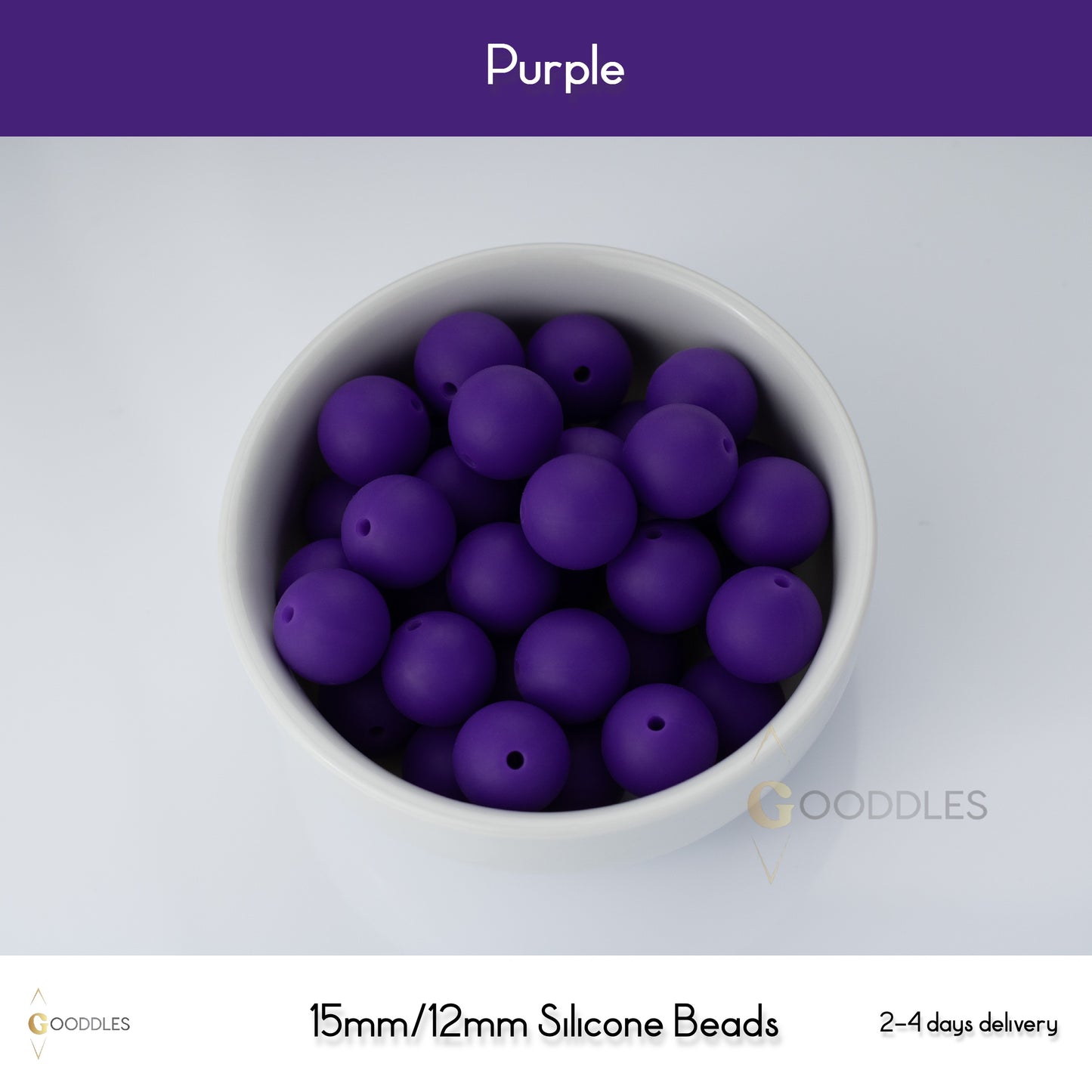 Purple Silicone Beads Round Silicone Beads