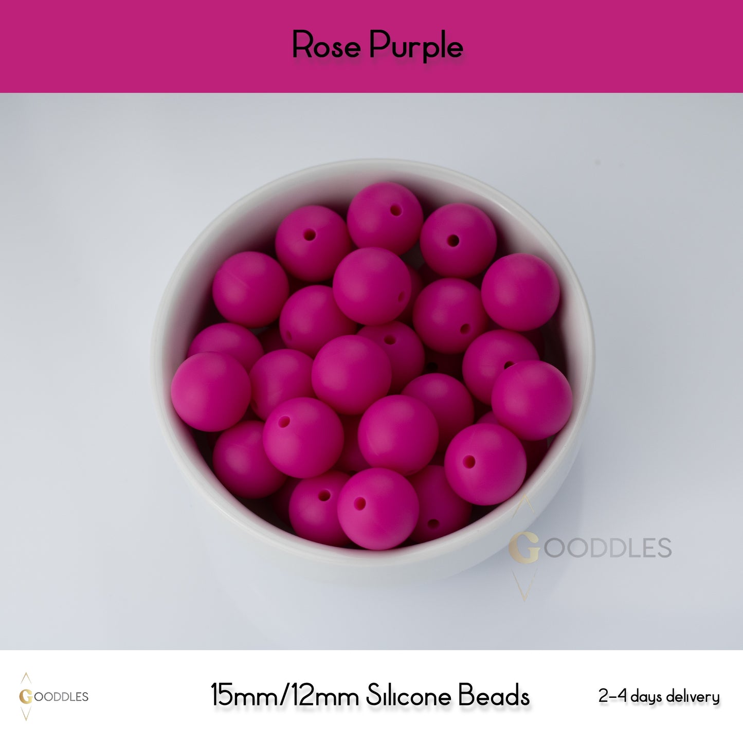 Rose Purple Silicone Beads Round Silicone Beads