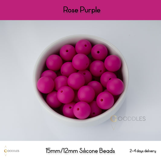 Rose Purple Silicone Beads Round Silicone Beads