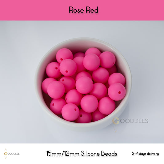 Rose Red Silicone Beads Round Silicone Beads