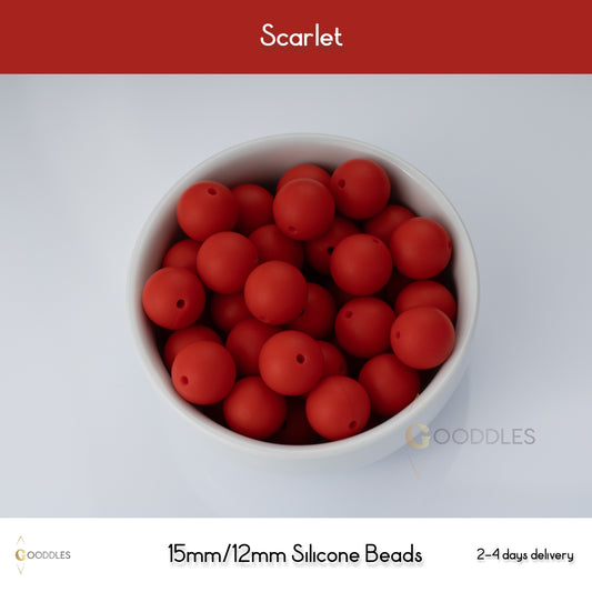 Scarlet Silicone Beads Round Silicone Beads