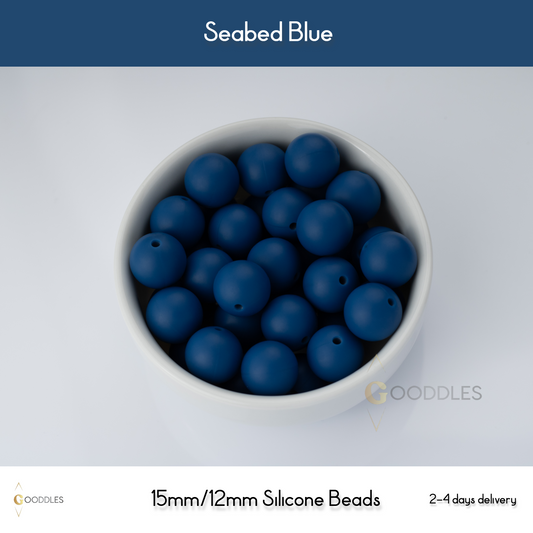 Seabed Blue Silicone Beads Round Silicone Beads