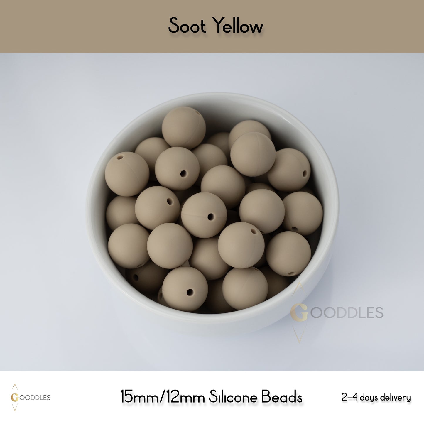 Soot Yellow Silicone Beads Round Silicone Beads