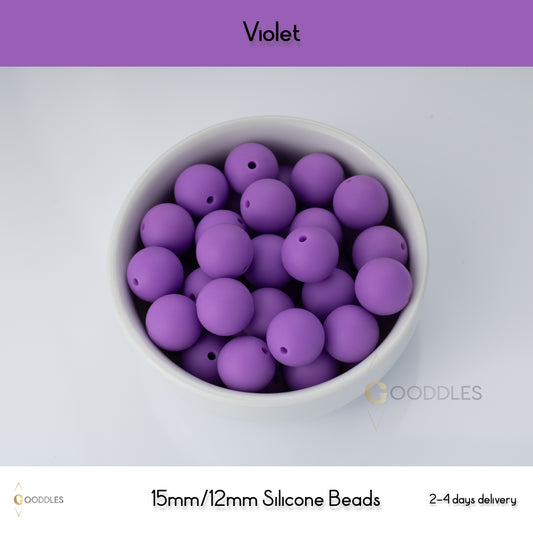 Violet Silicone Beads Round Silicone Beads