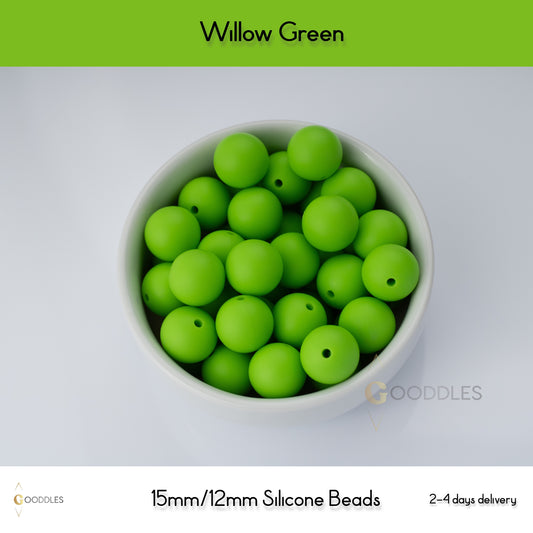 Willow Green Silicone Beads Round Silicone Beads