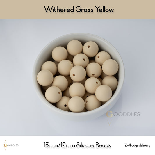 Withered Grass Yellow Silicone Beads Round Silicone Beads