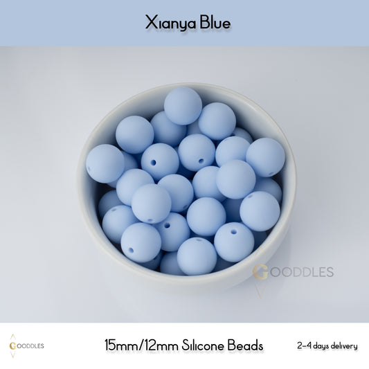 Xianya Blue Silicone Beads Round Silicone Beads