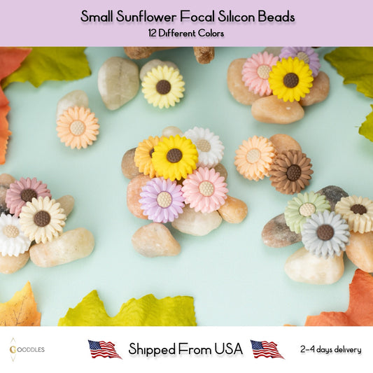 Small Sunflower Silicone Focal Beads
