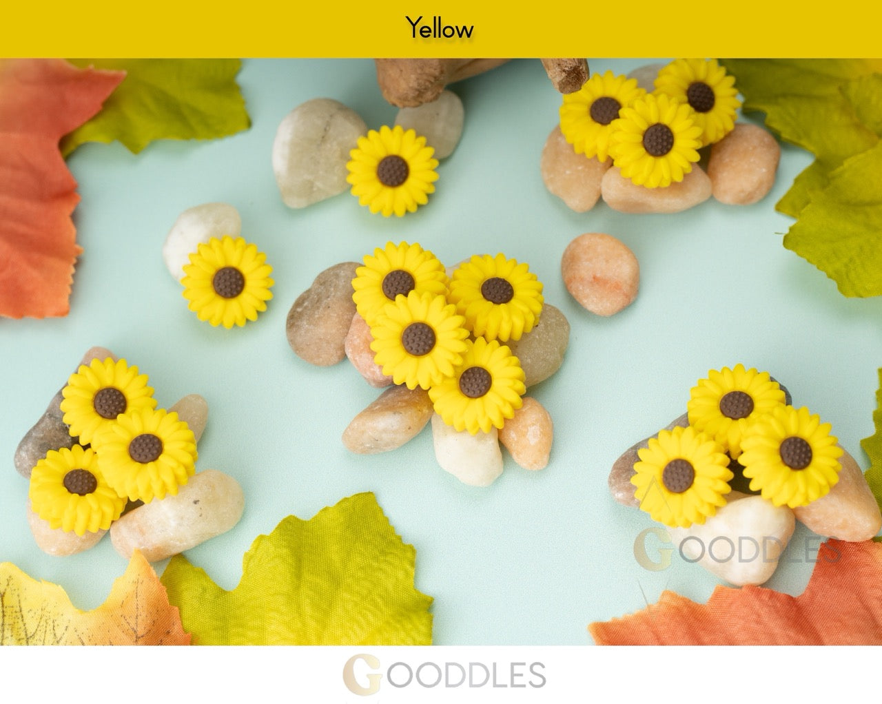 Small Sunflower Silicone Focal Beads