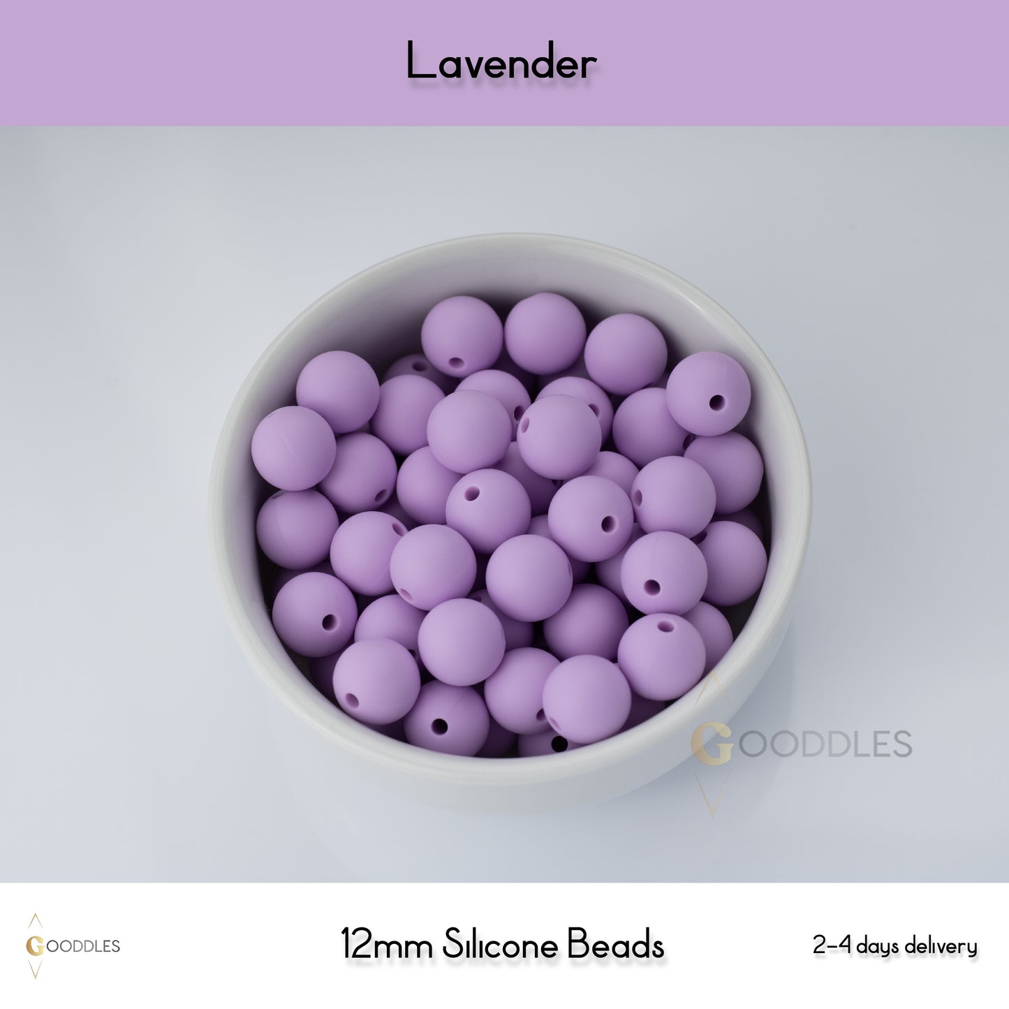 5pcs, Lavender Silicone Beads Round Silicone Beads