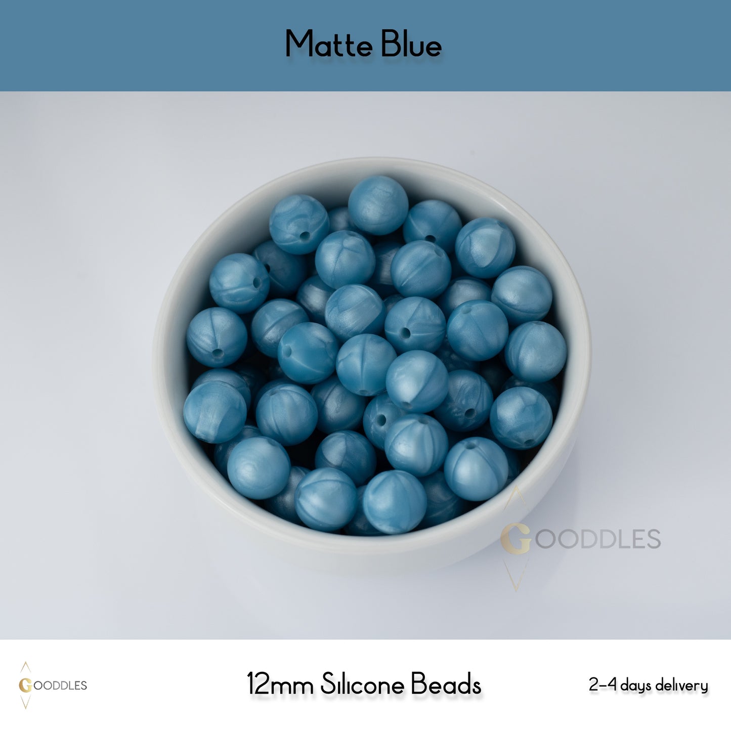 Matte Blue Silicone Beads Round Silicone Beads