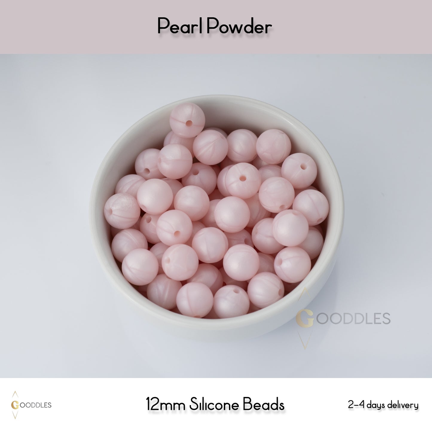 5pcs, Pearl Powder Silicone Beads Round Silicone Beads