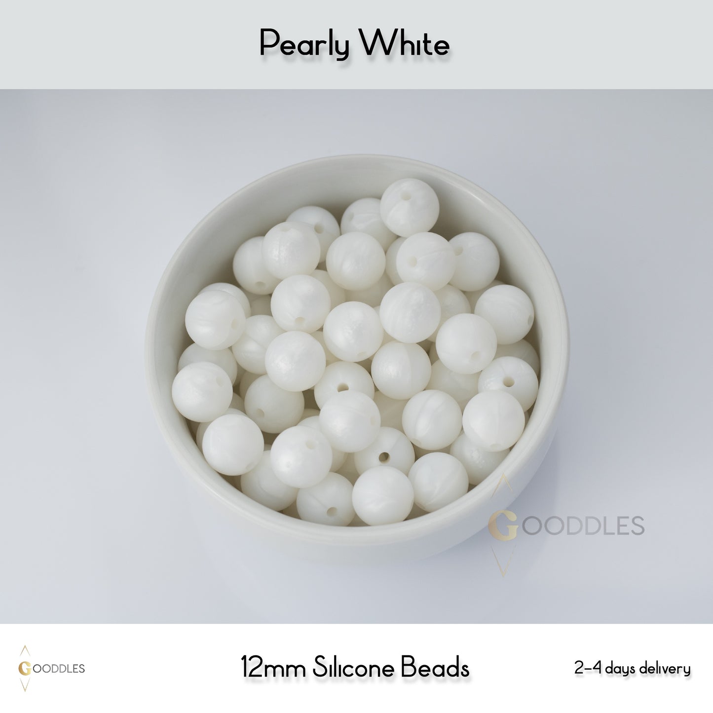 Pearly White Silicone Beads Round Silicone Beads