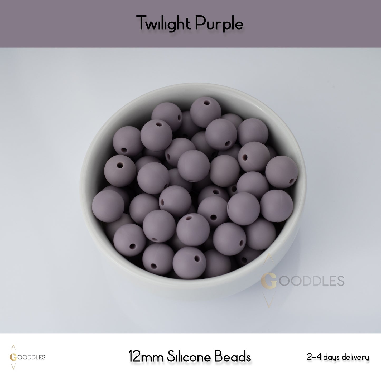5pcs, Twilight Purple Silicone Beads Round Silicone Beads