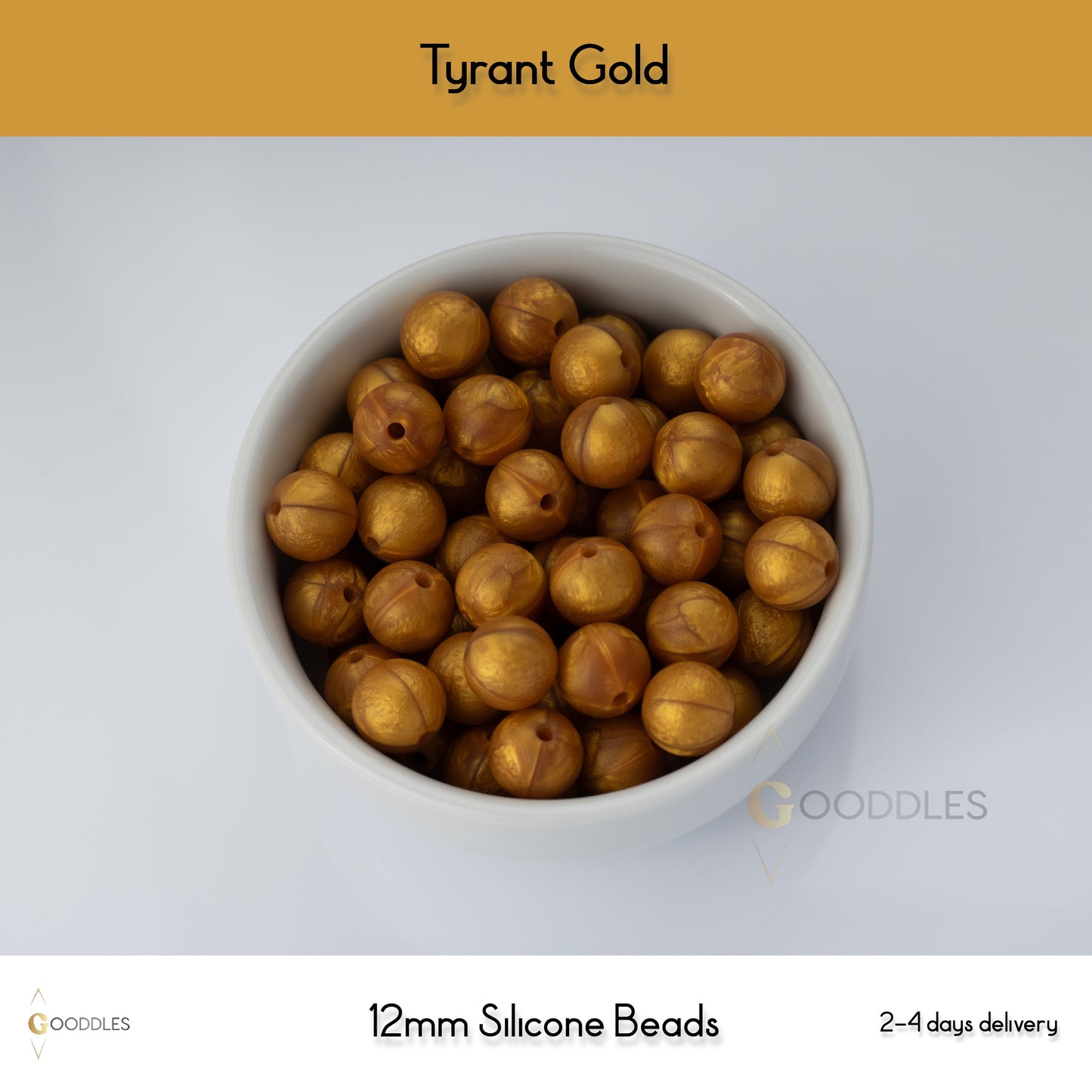 Tyrant Gold Silicone Beads Round Silicone Beads