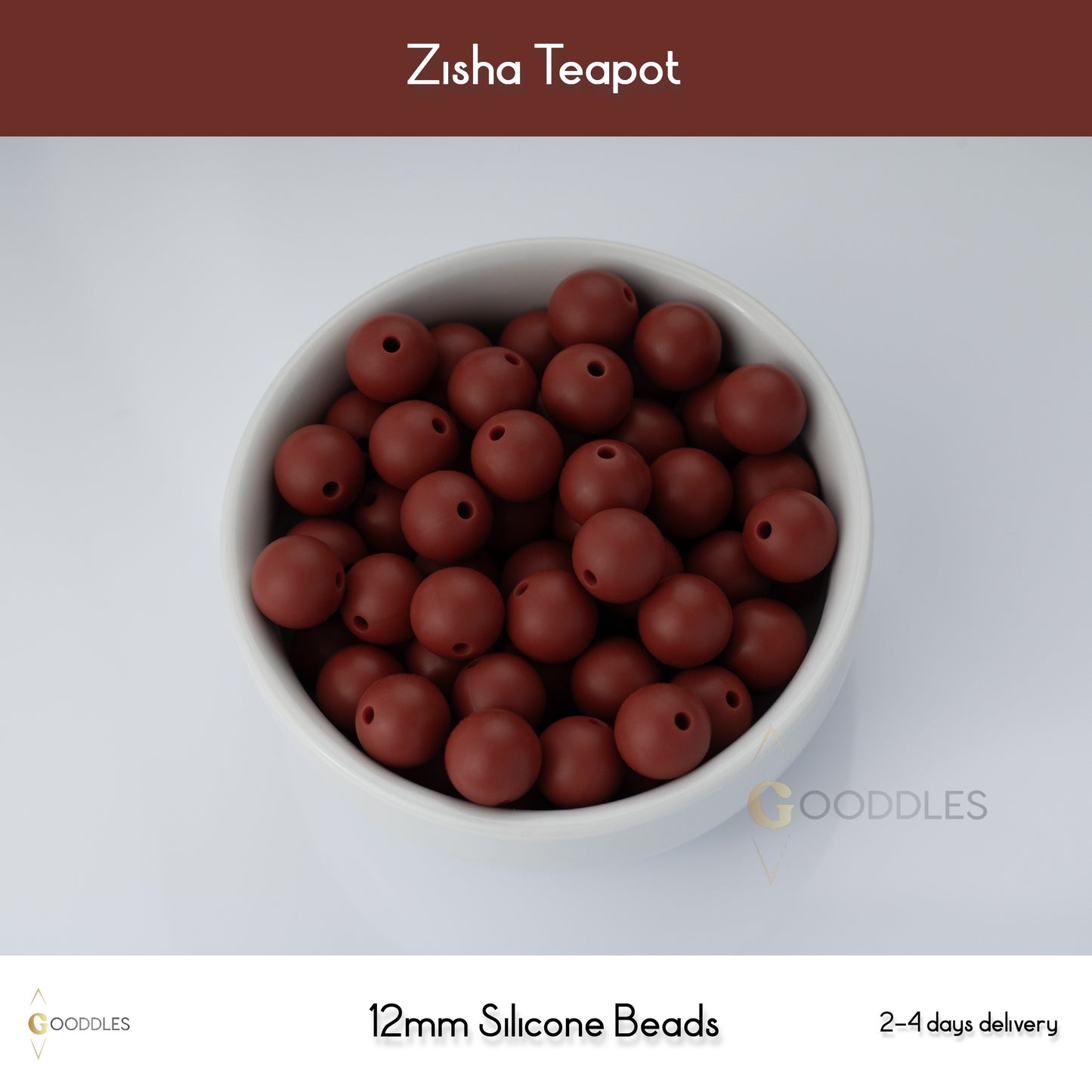 5pcs, Zisha Teapot Silicone Beads Round Silicone Beads