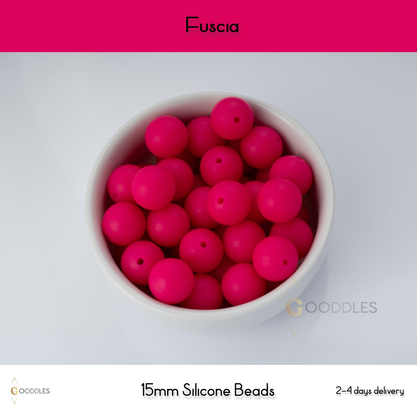 Fuscia Silicone Beads Round Silicone Beads