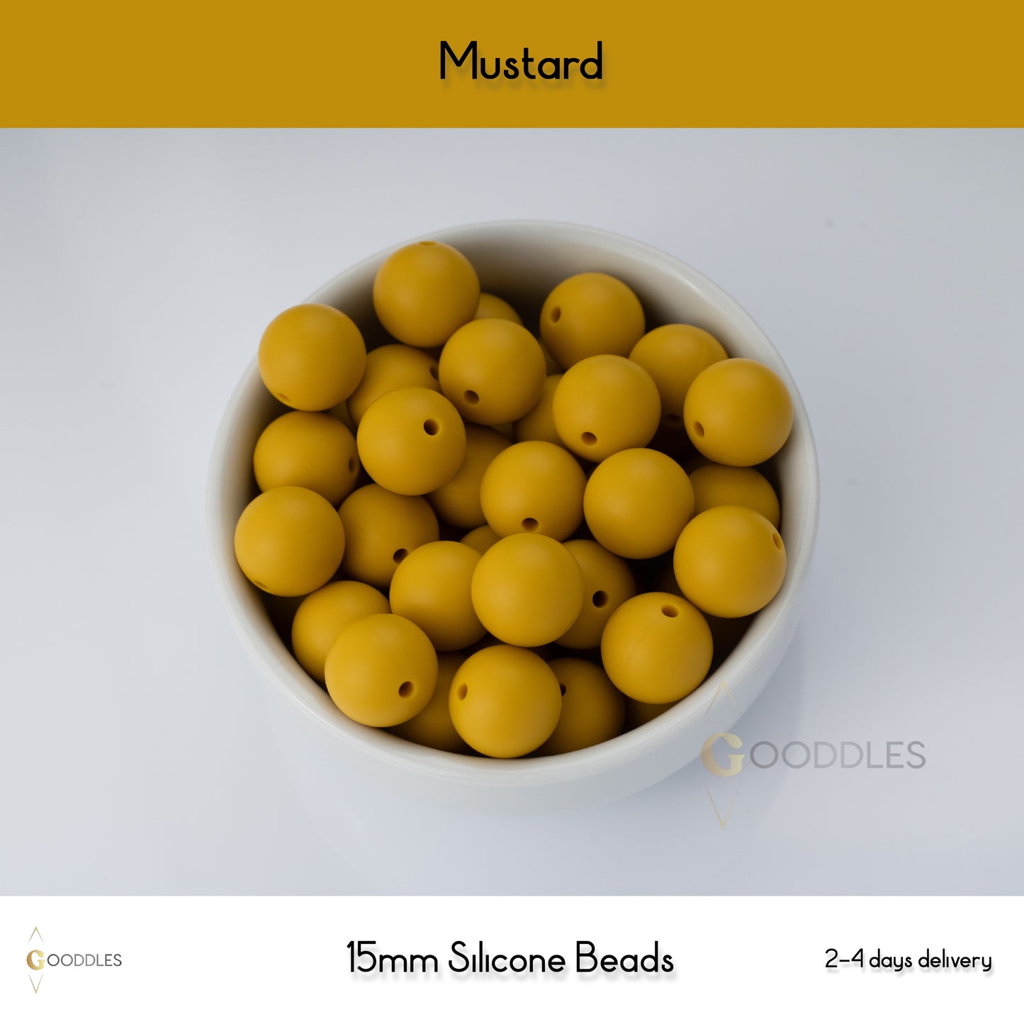 Mustard Silicone Beads Round Silicone Beads