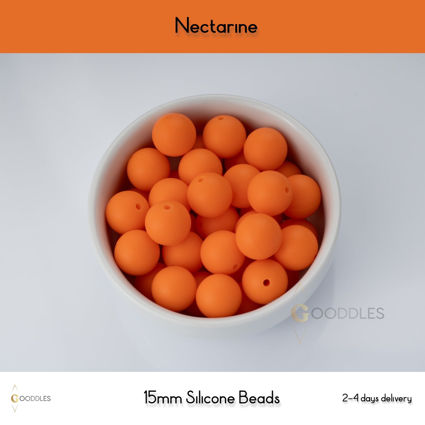 Nectarine Silicone Beads Round Silicone Beads