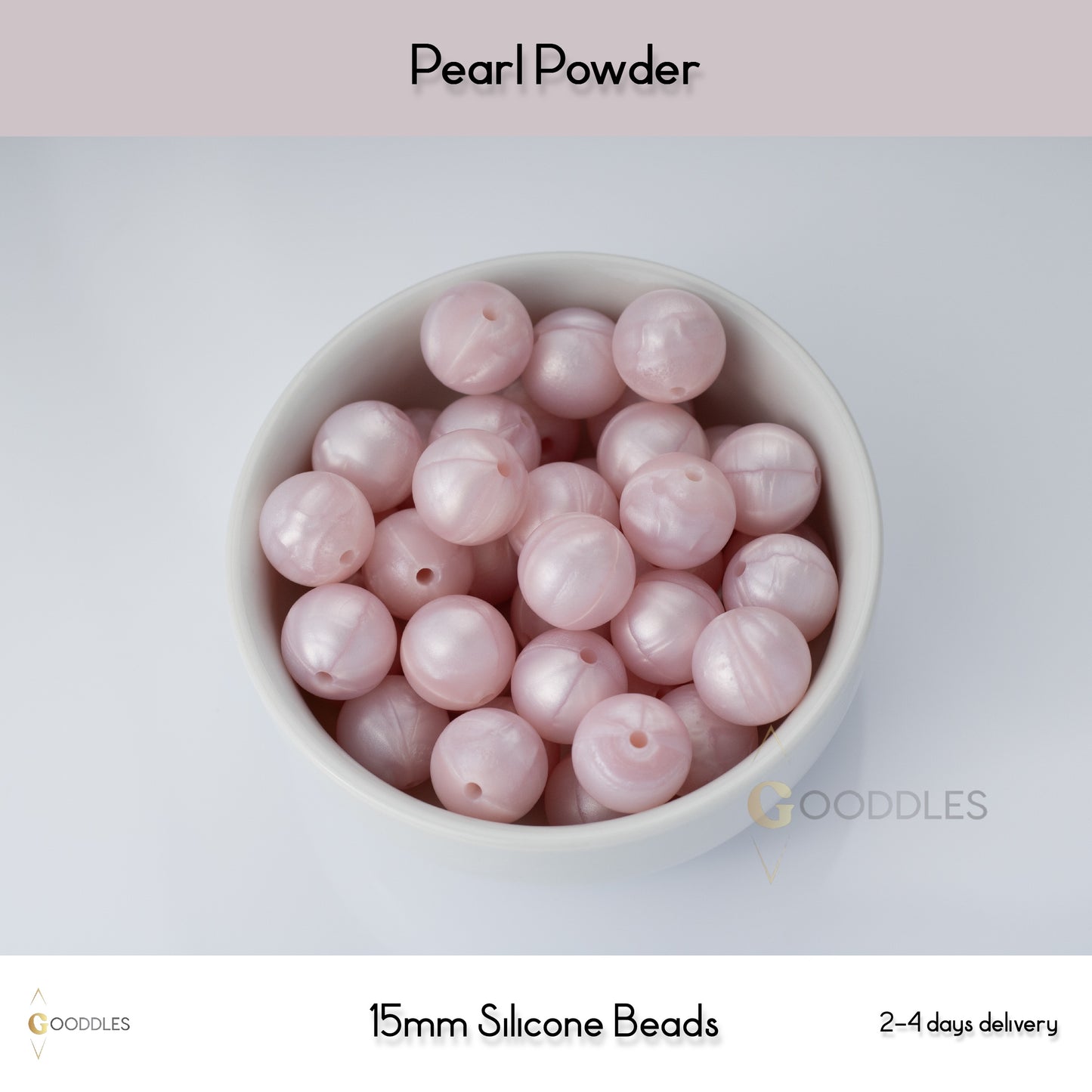 5pcs, Pearl Powder Silicone Beads Round Silicone Beads
