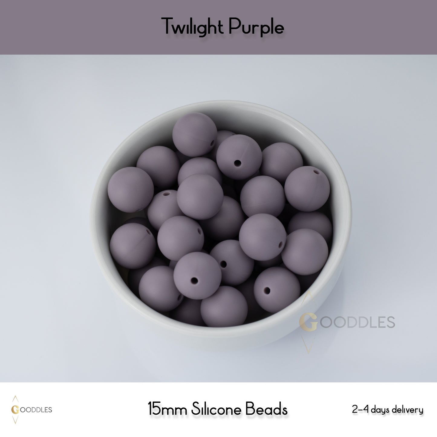 5pcs, Twilight Purple Silicone Beads Round Silicone Beads