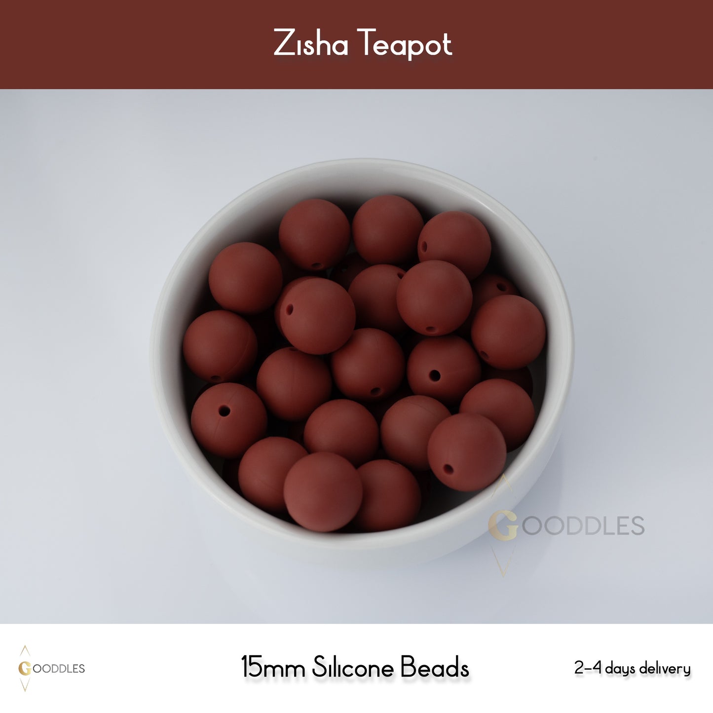 5pcs, Zisha Teapot Silicone Beads Round Silicone Beads