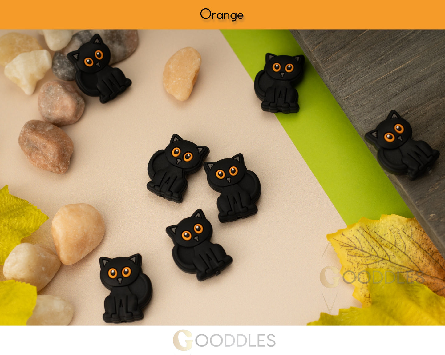 Black Cat Focal Silicone Beads