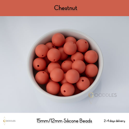 Chestnut Silicone Beads Round Silicone Beads