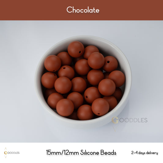 Chocolate Silicone Beads Round Silicone Beads