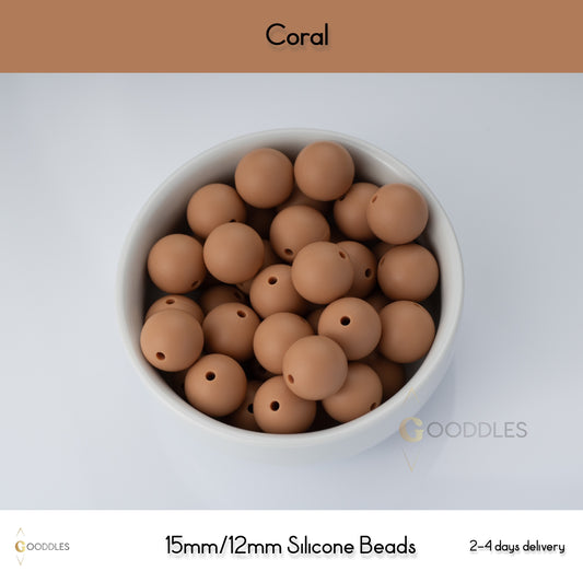 Coral Silicone Beads Round Silicone Beads