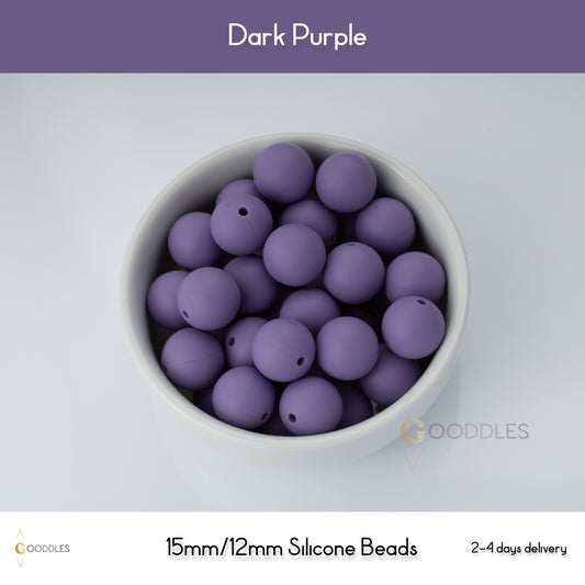 Dark Purple Silicone Beads Round Silicone Beads