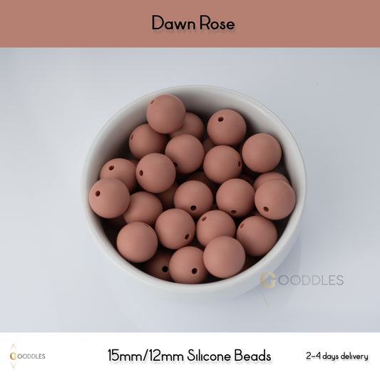 Dawn Rose Silicone Beads Round Silicone Beads