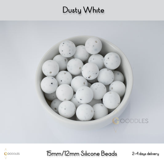 Dusty White Silicone Beads Round Silicone Beads