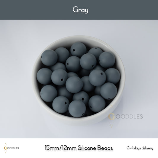 Gray Silicone Beads Round Silicone Beads