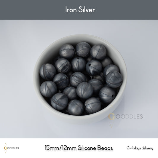 Iron Silver Silicone Beads Round Silicone Beads