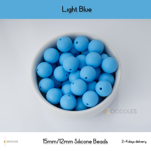 Light Blue Silicone Beads Round Silicone Beads