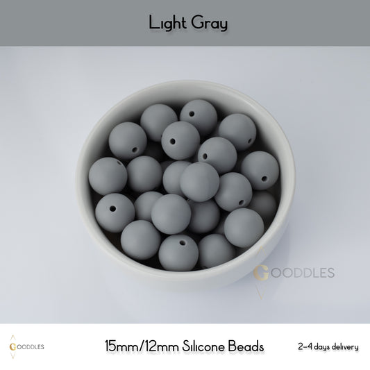 Light Gray Silicone Beads Round Silicone Beads