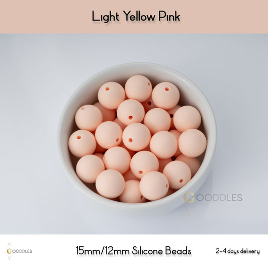 Light Yellow Pink Silicone Beads Round Silicone Beads