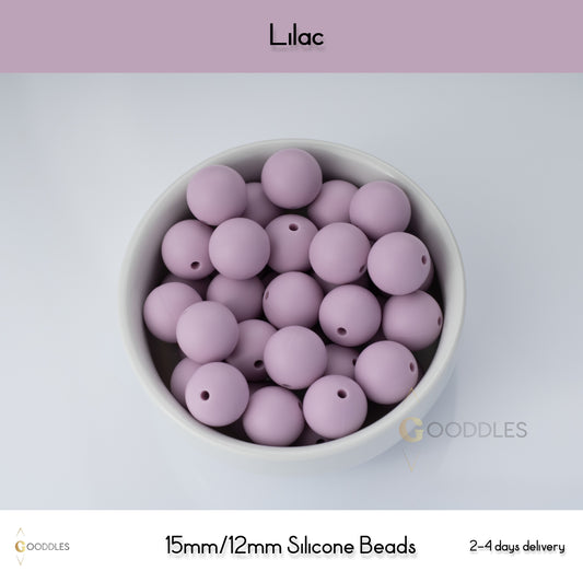 Lilac Silicone Beads Round Silicone Beads