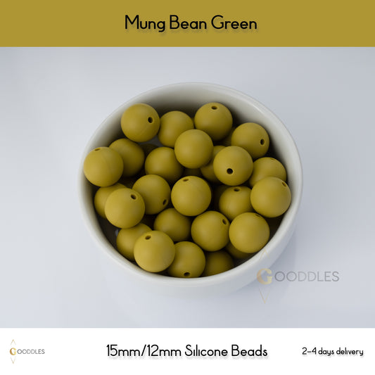 Mung Bean Green Silicone Beads Round Silicone Beads