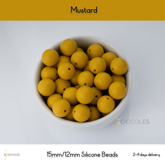 Mustard Silicone Beads Round Silicone Beads